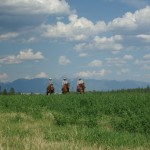 three wranglers at Three Bars Ranch