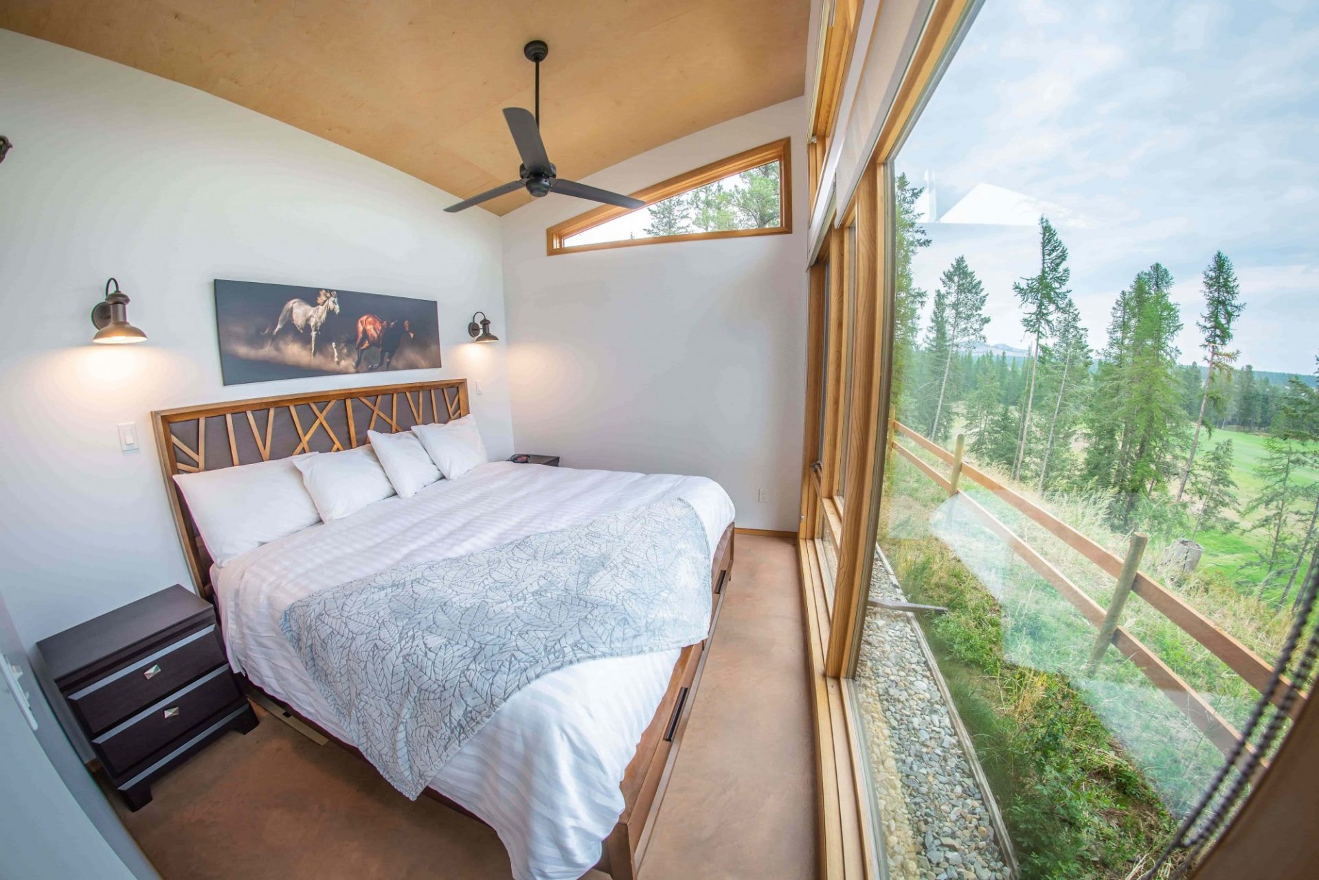 luxury bedroom overlooking the ranch